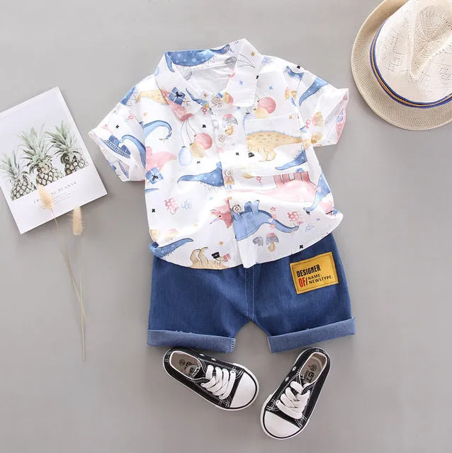 Baby Boys Girls Clothes Clothing Sets Kids Children Boy T-shirts   Pants Suits Summer Toddler