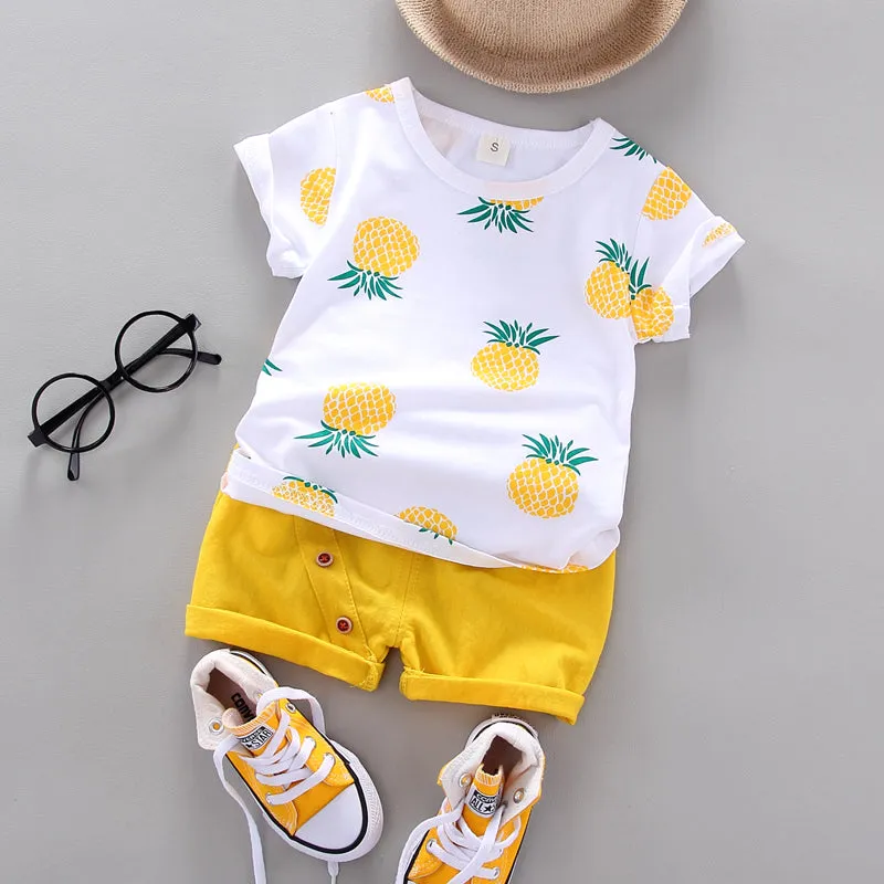 Baby Boys Girls Clothes Clothing Sets Kids Children Boy T-shirts   Pants Suits Summer Toddler