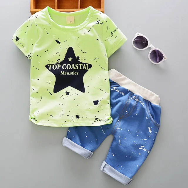 Baby Boys Girls Clothes Clothing Sets Kids Children Boy T-shirts   Pants Suits Summer Toddler