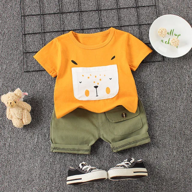 Baby Boys Girls Clothes Clothing Sets Kids Children Boy T-shirts   Pants Suits Summer Toddler