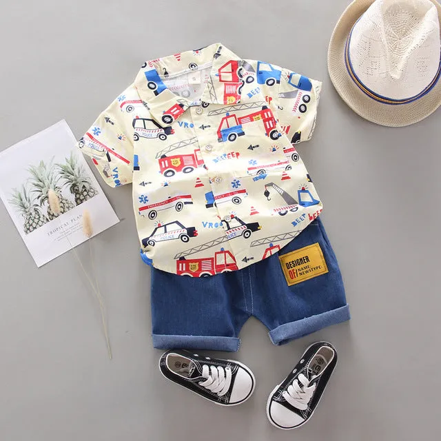 Baby Boys Girls Clothes Clothing Sets Kids Children Boy T-shirts   Pants Suits Summer Toddler