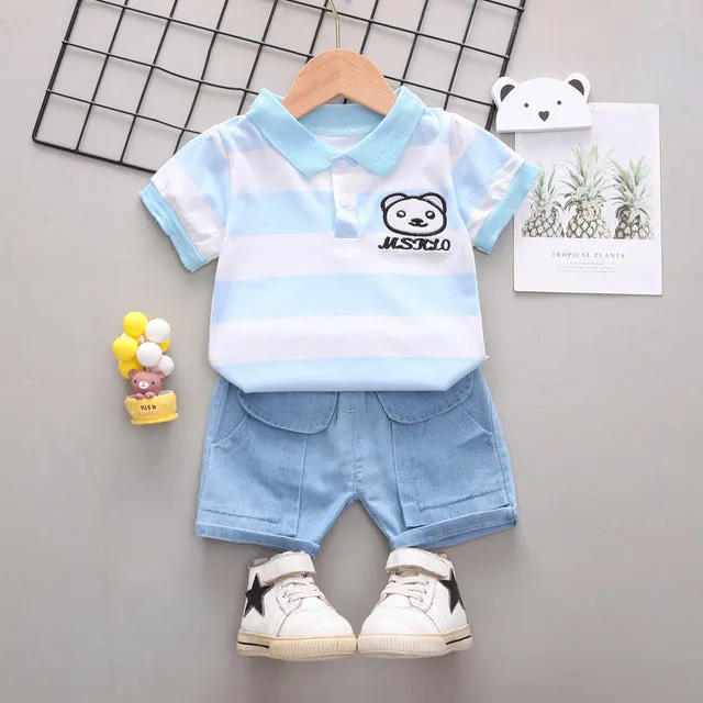 Baby Boys Girls Clothes Clothing Sets Kids Children Boy T-shirts   Pants Suits Summer Toddler