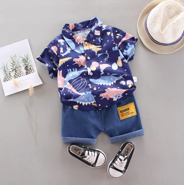 Baby Boys Girls Clothes Clothing Sets Kids Children Boy T-shirts   Pants Suits Summer Toddler