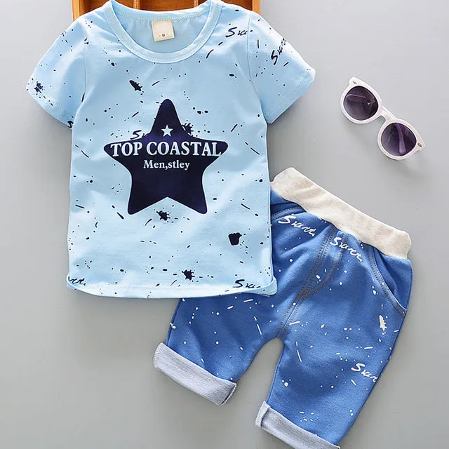 Baby Boys Girls Clothes Clothing Sets Kids Children Boy T-shirts   Pants Suits Summer Toddler