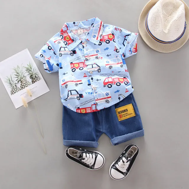 Baby Boys Girls Clothes Clothing Sets Kids Children Boy T-shirts   Pants Suits Summer Toddler