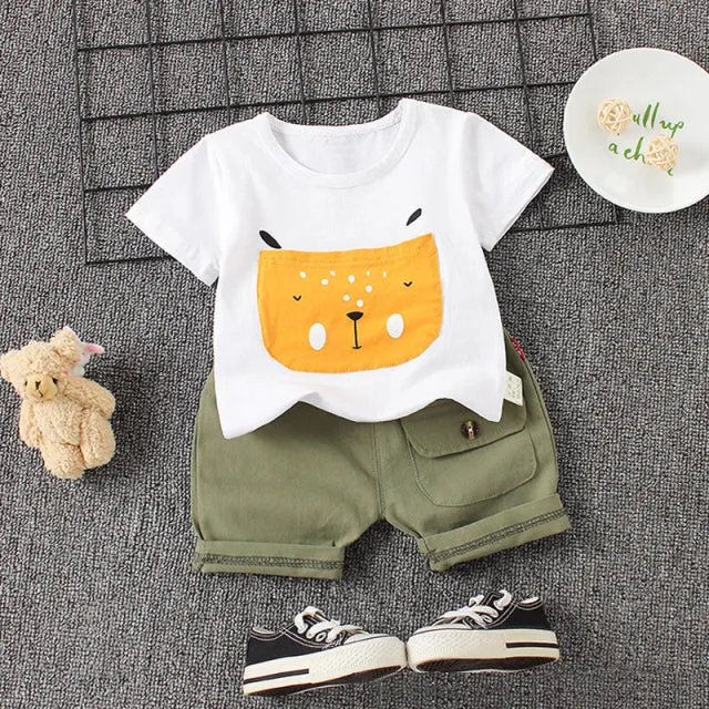 Baby Boys Girls Clothes Clothing Sets Kids Children Boy T-shirts   Pants Suits Summer Toddler