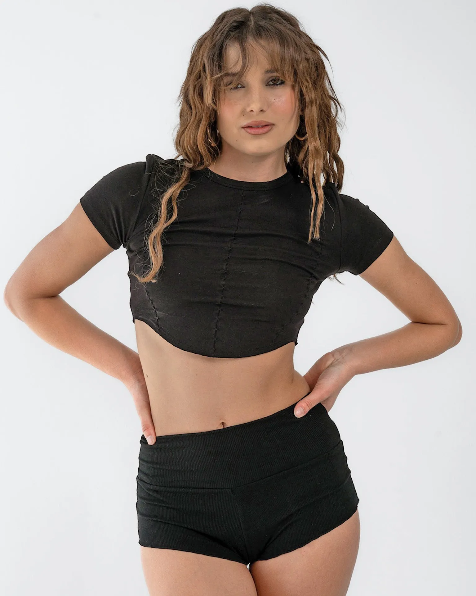 Baby Corset Crop - Black