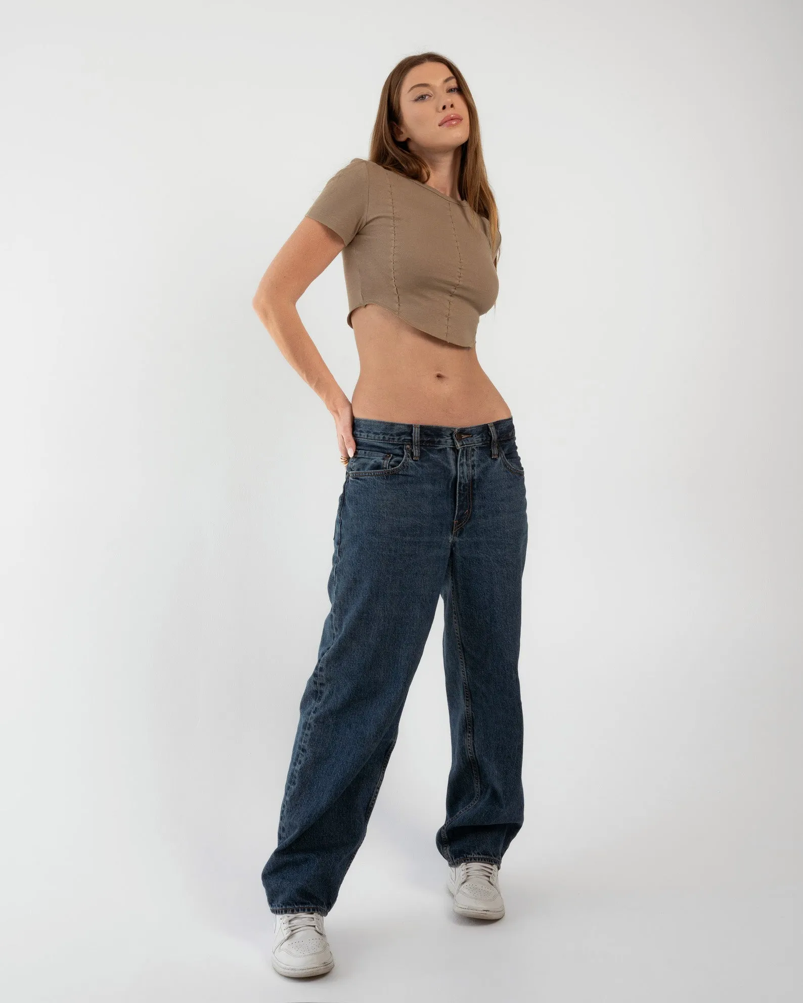Baby Corset Crop - Cafe