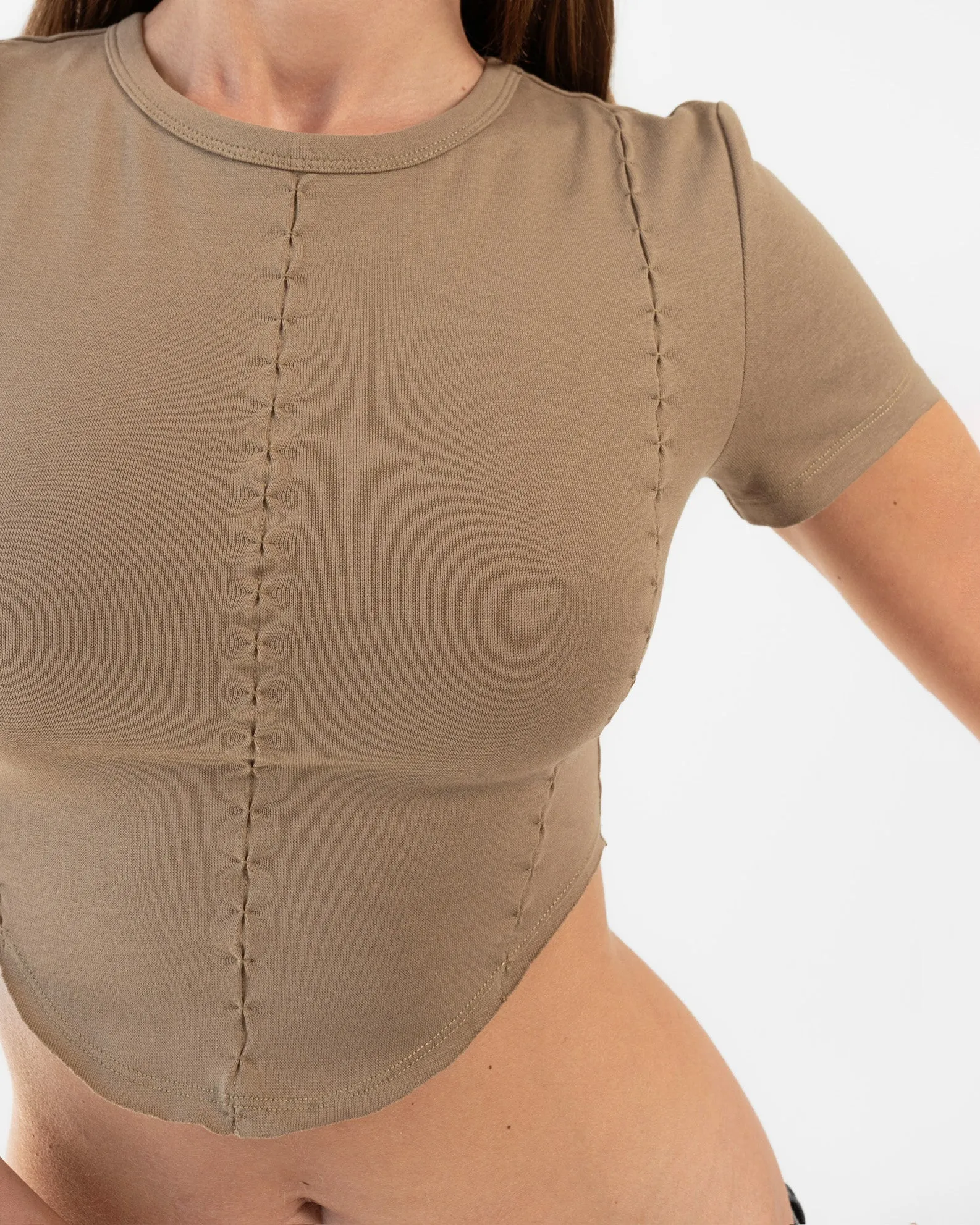 Baby Corset Crop - Cafe