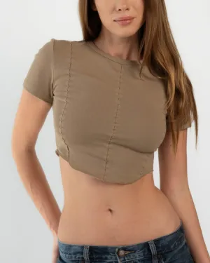 Baby Corset Crop - Cafe