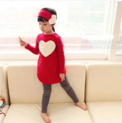 baby girls clothing sets spring/autumn fashion princess love pink/red long-sleeve T-shirts  pants 3 pieces kids clothes for girl