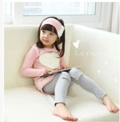 baby girls clothing sets spring/autumn fashion princess love pink/red long-sleeve T-shirts  pants 3 pieces kids clothes for girl