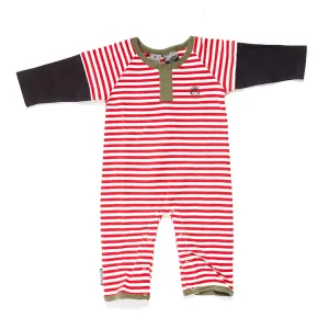 Baby Red Striped Onesie for Boys, Knuckleheads Red Stripes Halloween Jumpsuit Costume Baby Outfit
