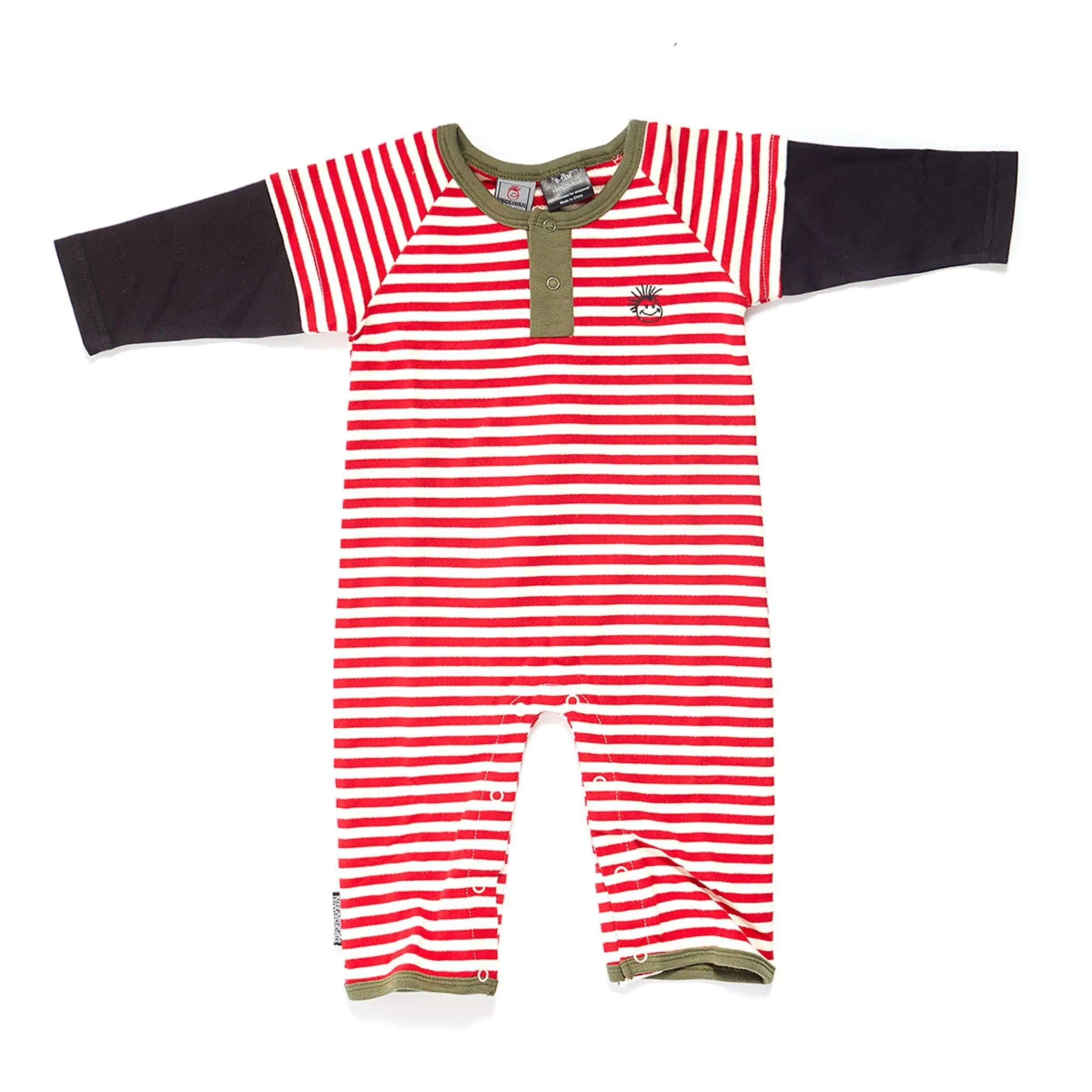 Baby Red Striped Onesie for Boys, Knuckleheads Red Stripes Halloween Jumpsuit Costume Baby Outfit