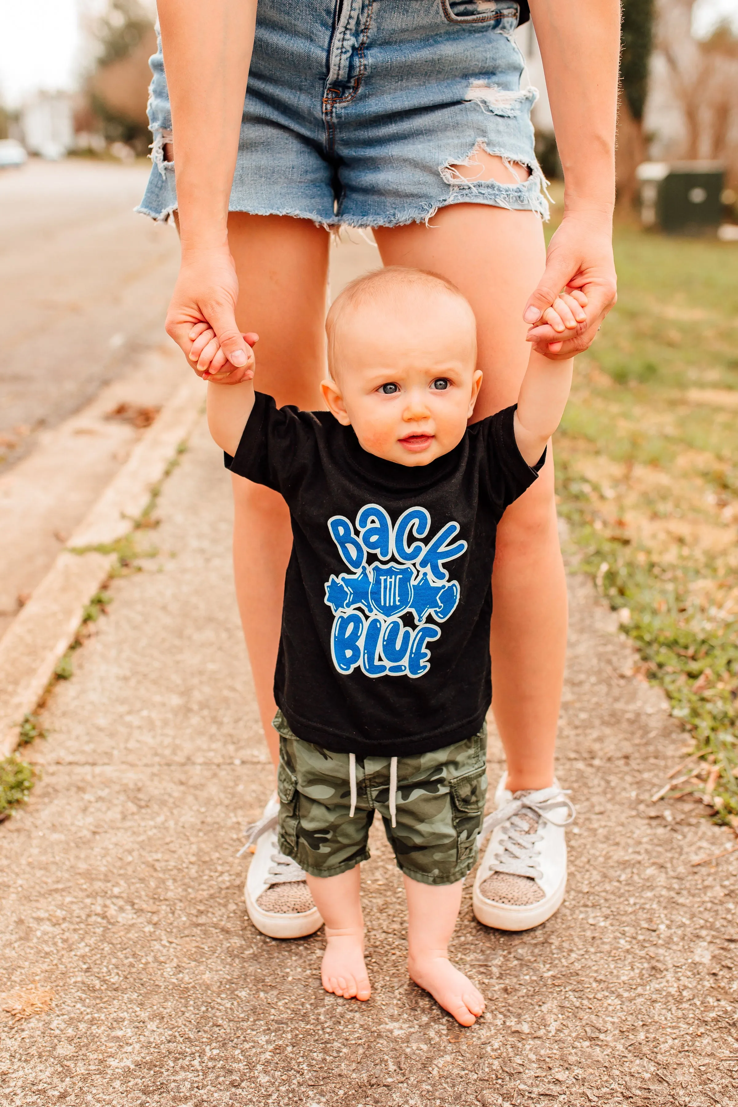 Back The Blue Badge Emblems © Infant Fine Jersey Tee