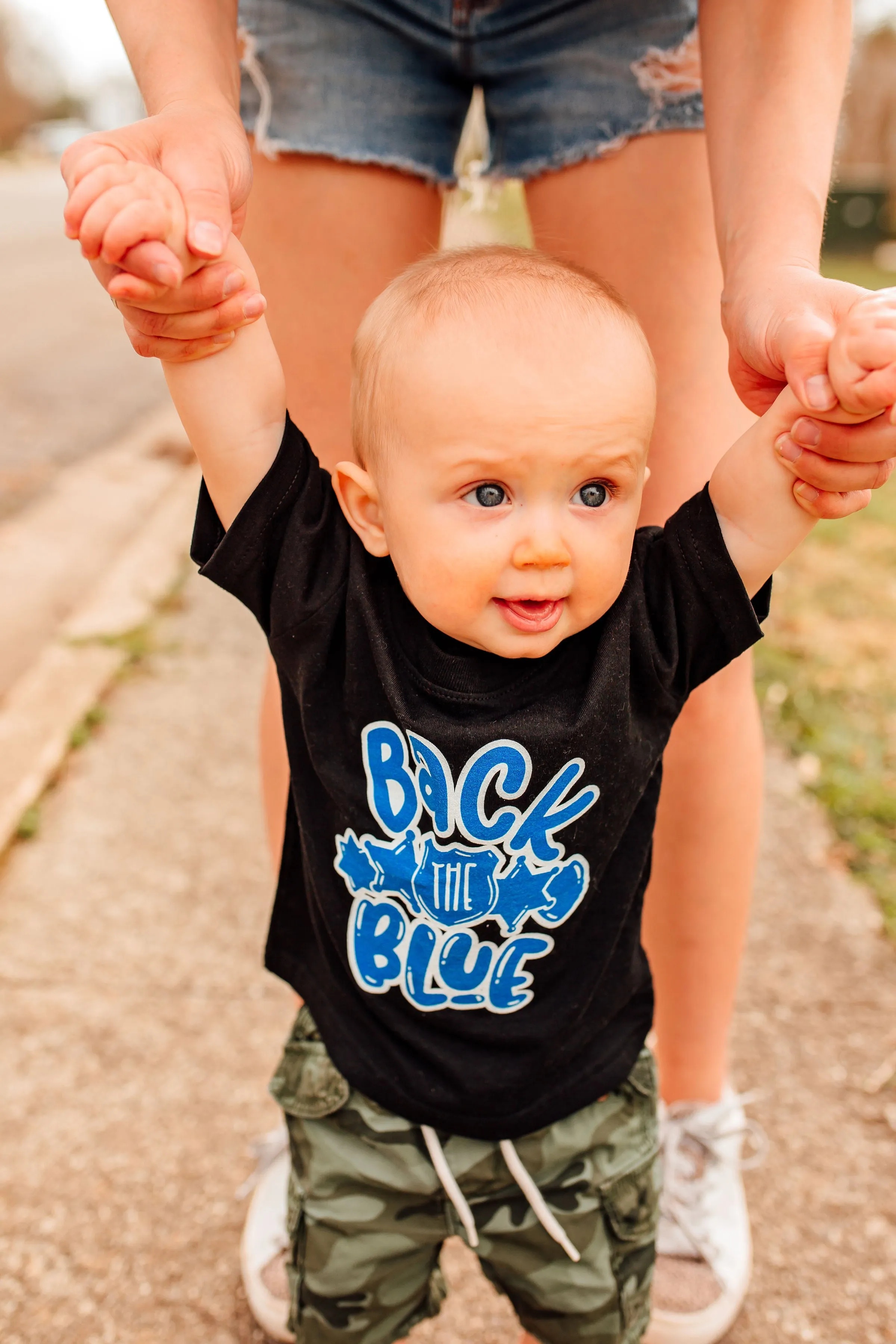 Back The Blue Badge Emblems © Infant Fine Jersey Tee