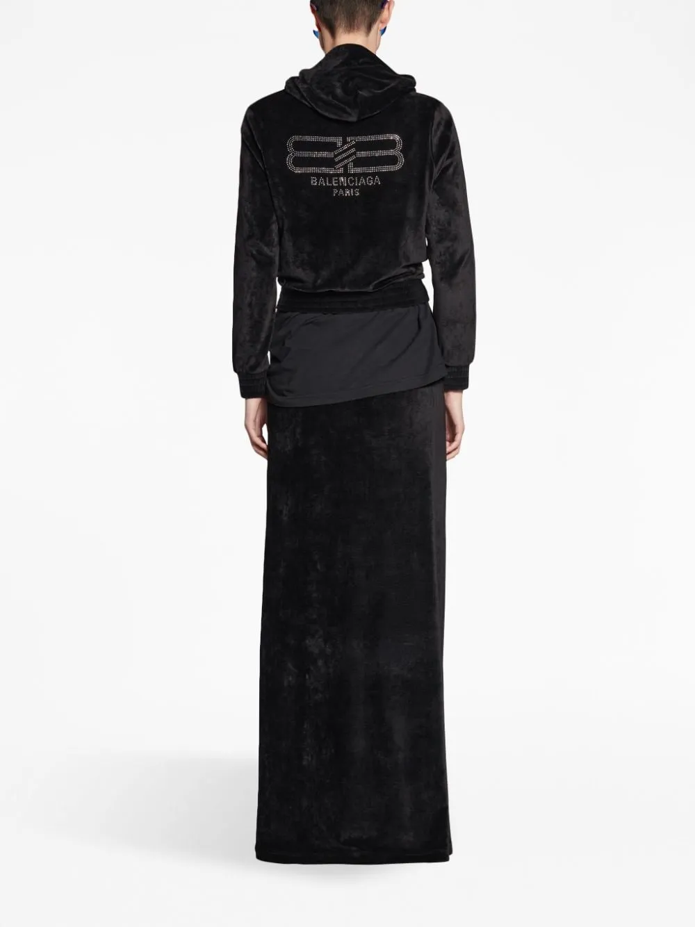 Balenciaga Velvet-Effect High-Waisted Skirt