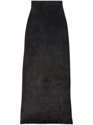 Balenciaga Velvet-Effect High-Waisted Skirt