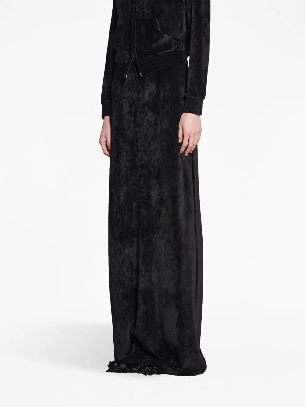 Balenciaga Velvet-Effect High-Waisted Skirt