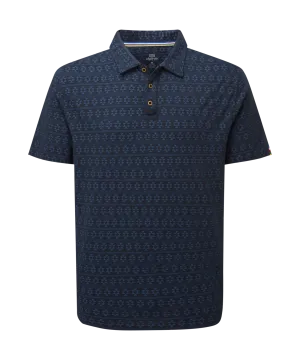 Bali Polo Shirt - Rathee Blue Prayer Wheel