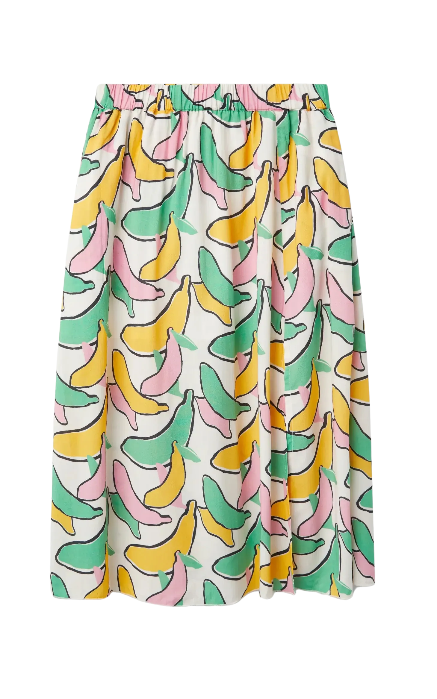 Banana Print Midi Skirt