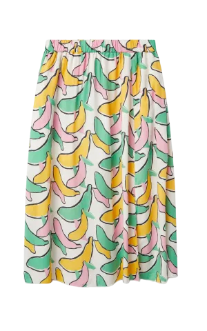 Banana Print Midi Skirt