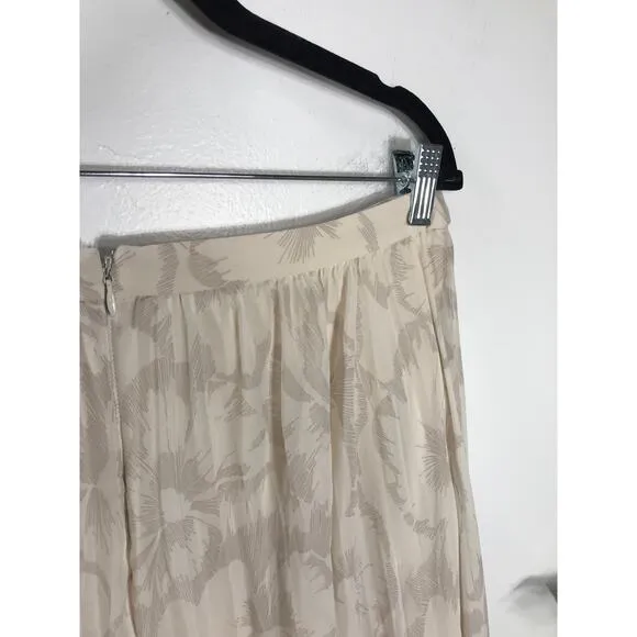 Banana Republic Womens Clothing Maxi Skirt Cream Floral 10 / Medium Garden Party