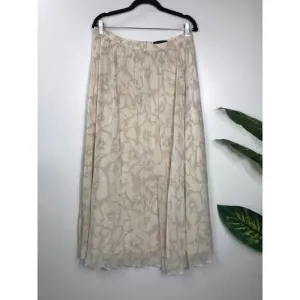 Banana Republic Womens Clothing Maxi Skirt Cream Floral 10 / Medium Garden Party