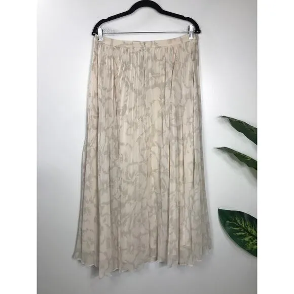 Banana Republic Womens Clothing Maxi Skirt Cream Floral 10 / Medium Garden Party