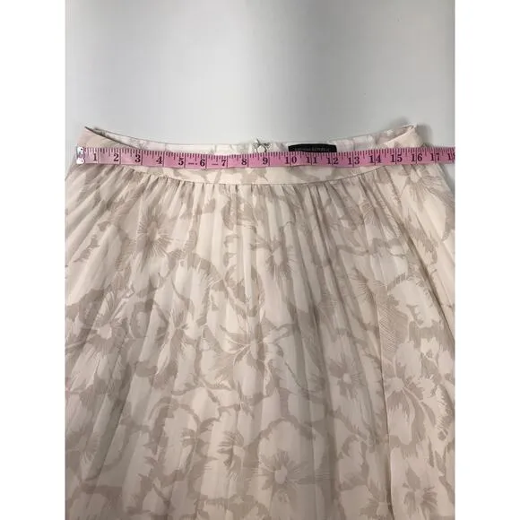Banana Republic Womens Clothing Maxi Skirt Cream Floral 10 / Medium Garden Party