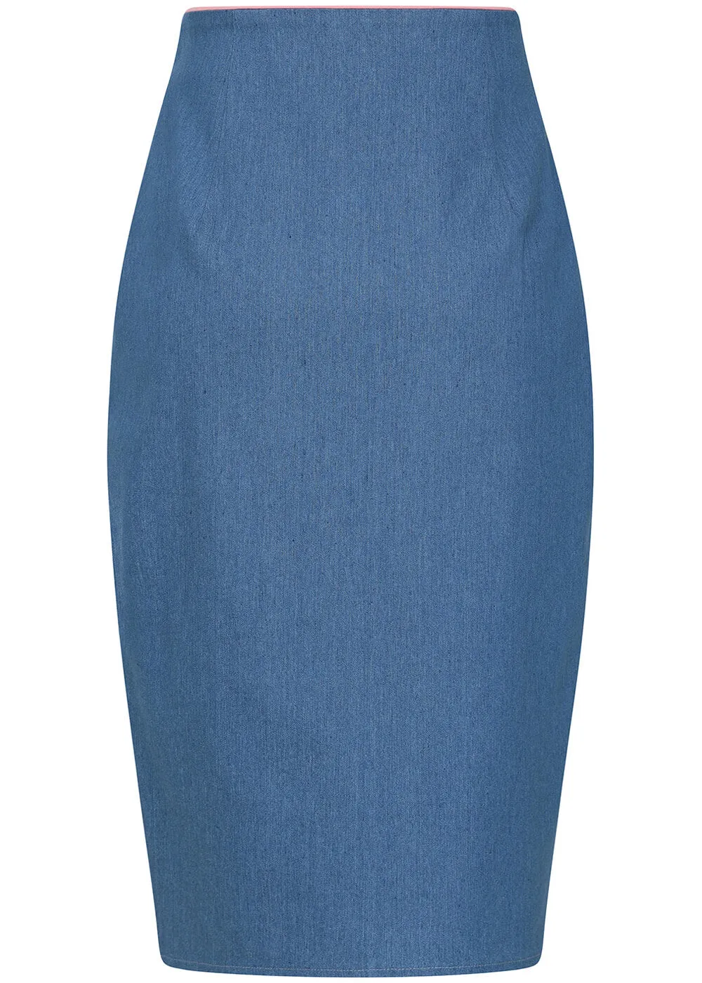 Banned Millie Swallow Denim 50's Pencil Skirt Blue