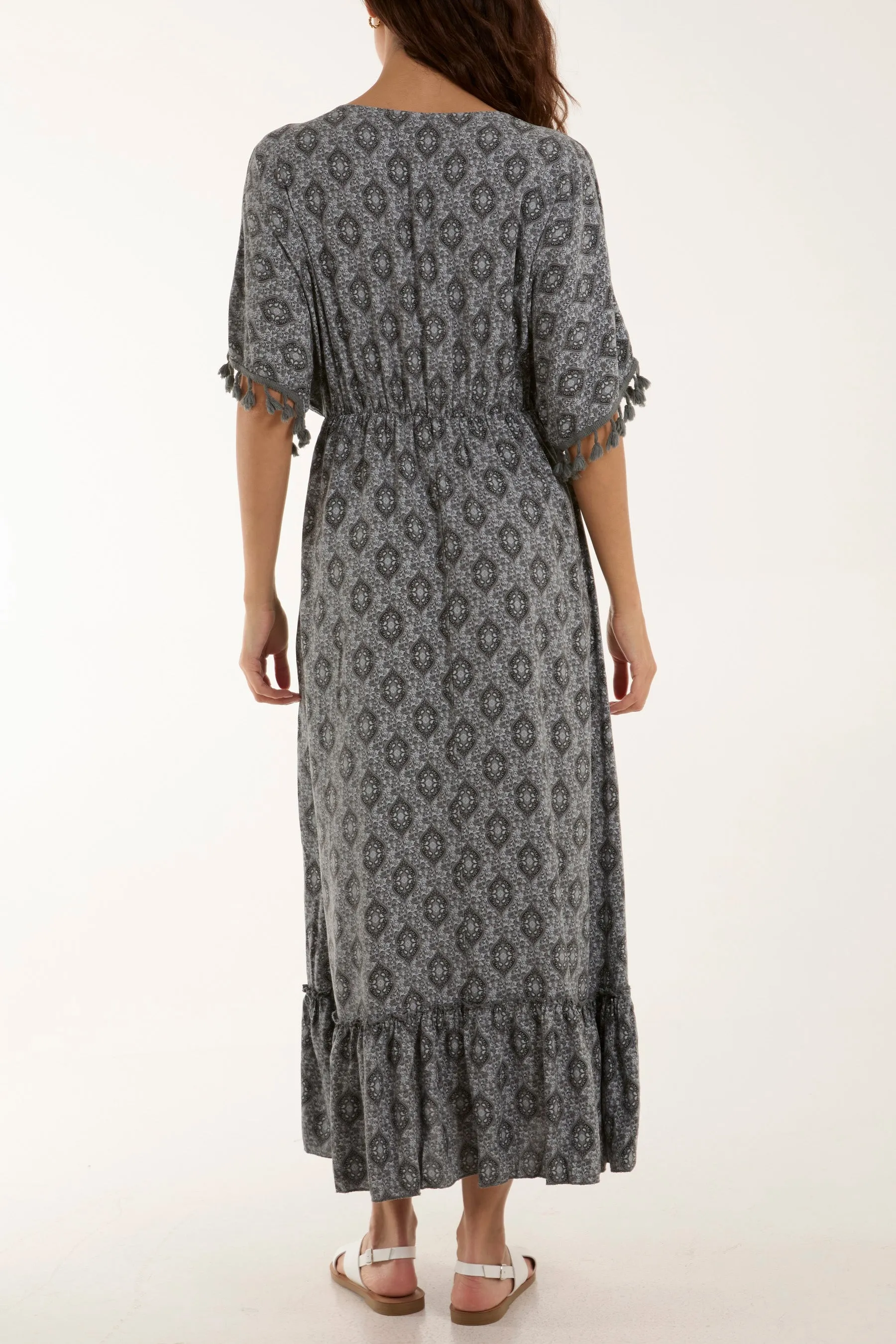 Baroque Floral Tassel Dress