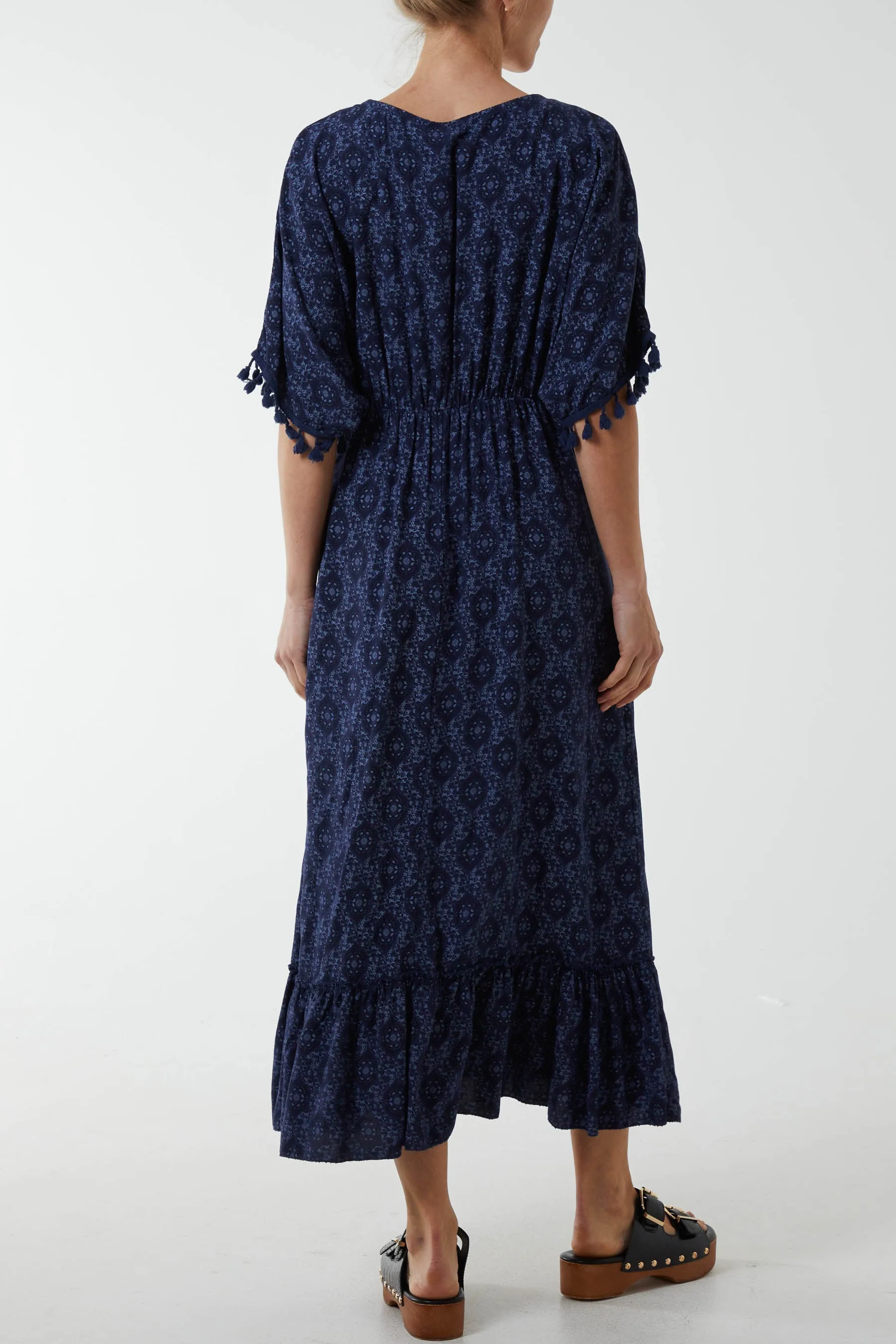 Baroque Floral Tassel Dress
