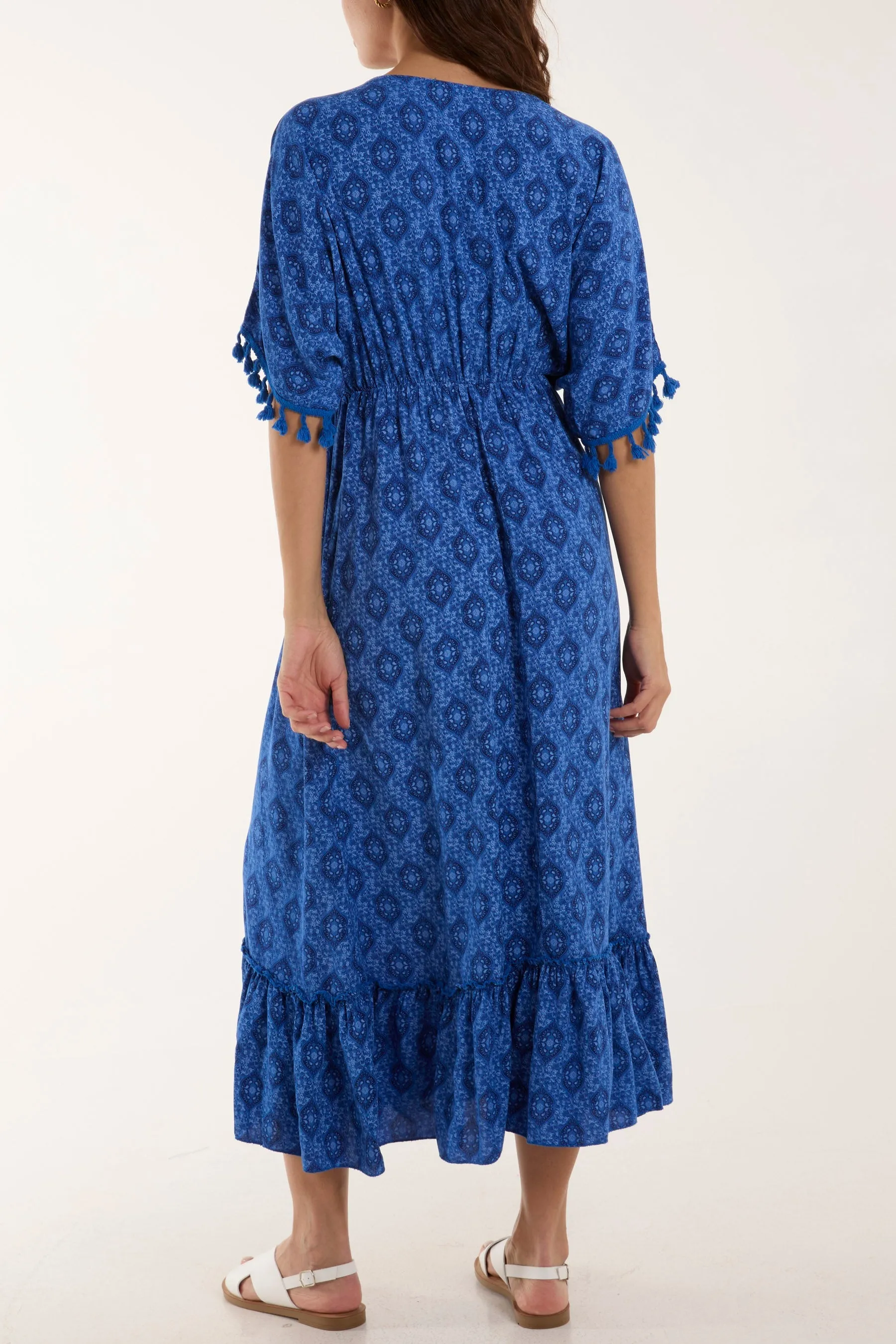Baroque Floral Tassel Dress