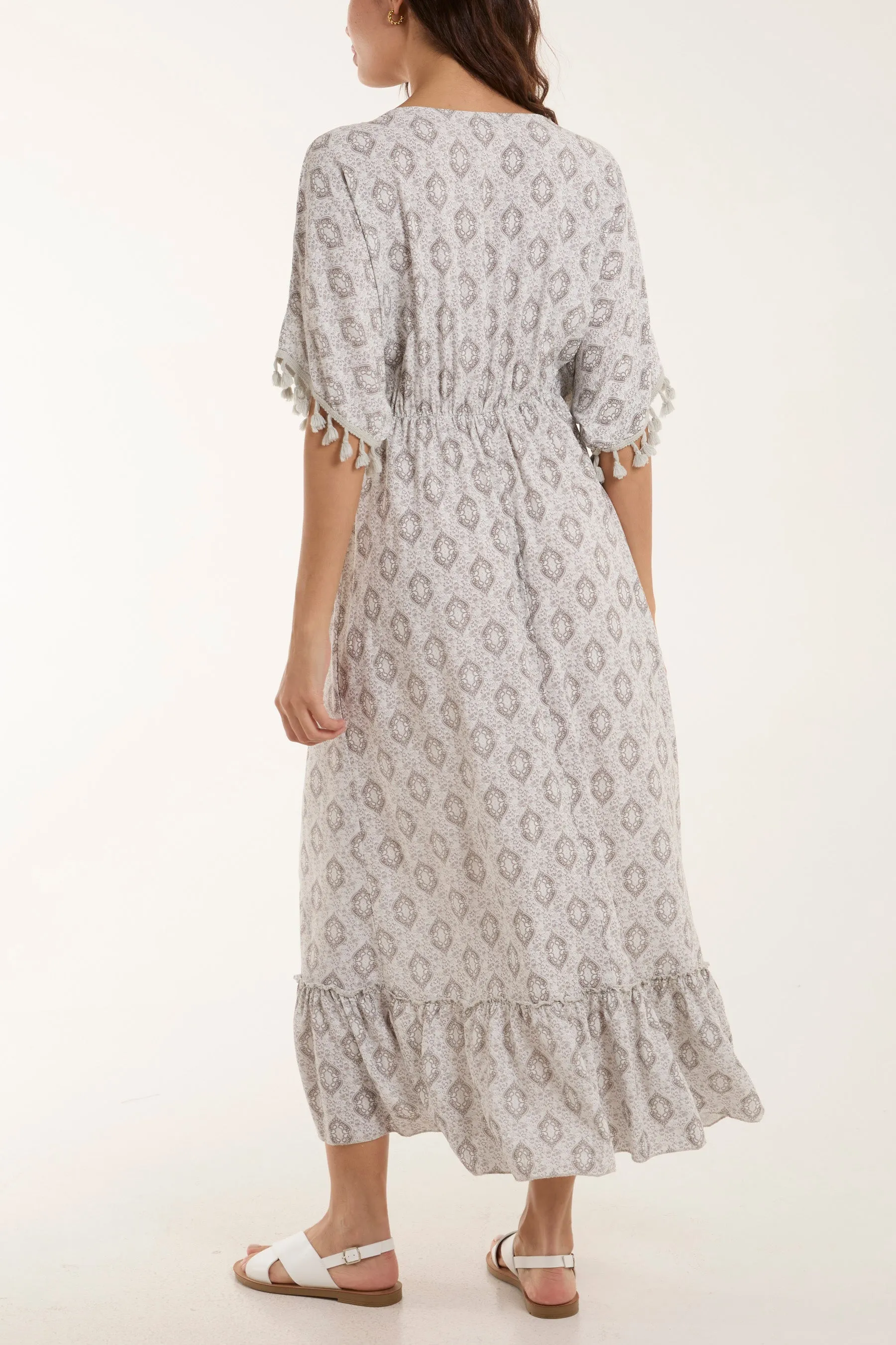 Baroque Floral Tassel Dress