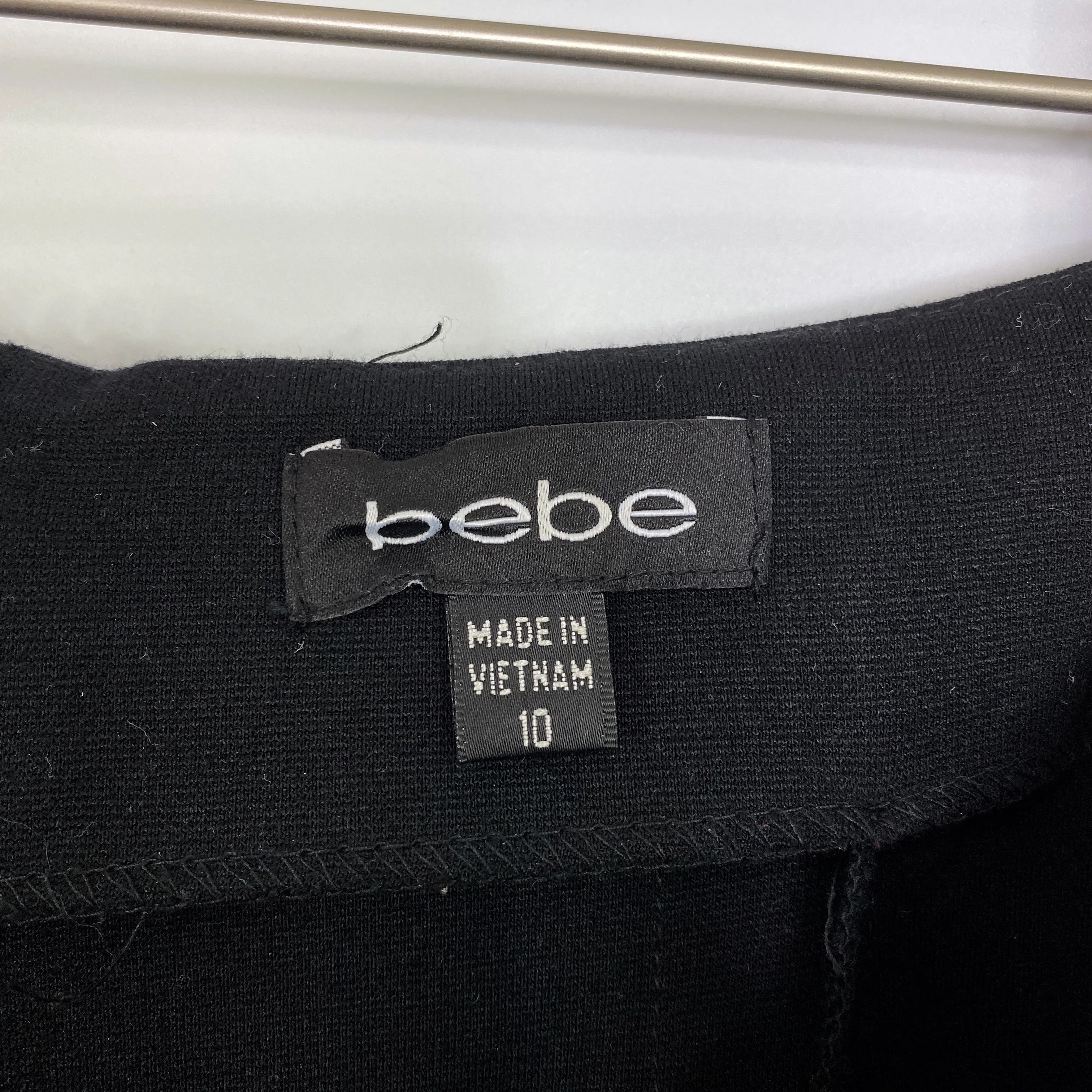 bebe Black Stretch Ribbon Accent Pencil Skirt