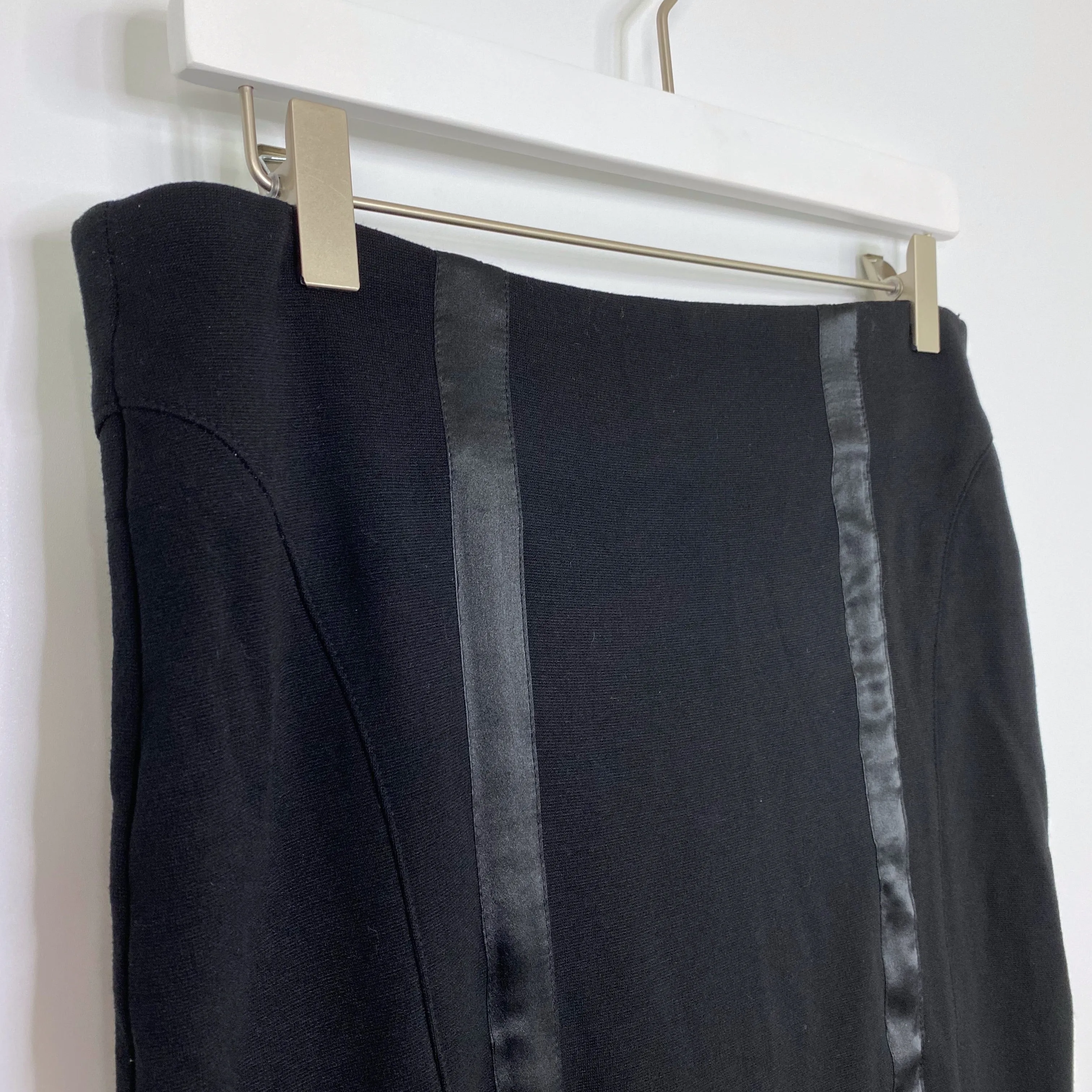 bebe Black Stretch Ribbon Accent Pencil Skirt