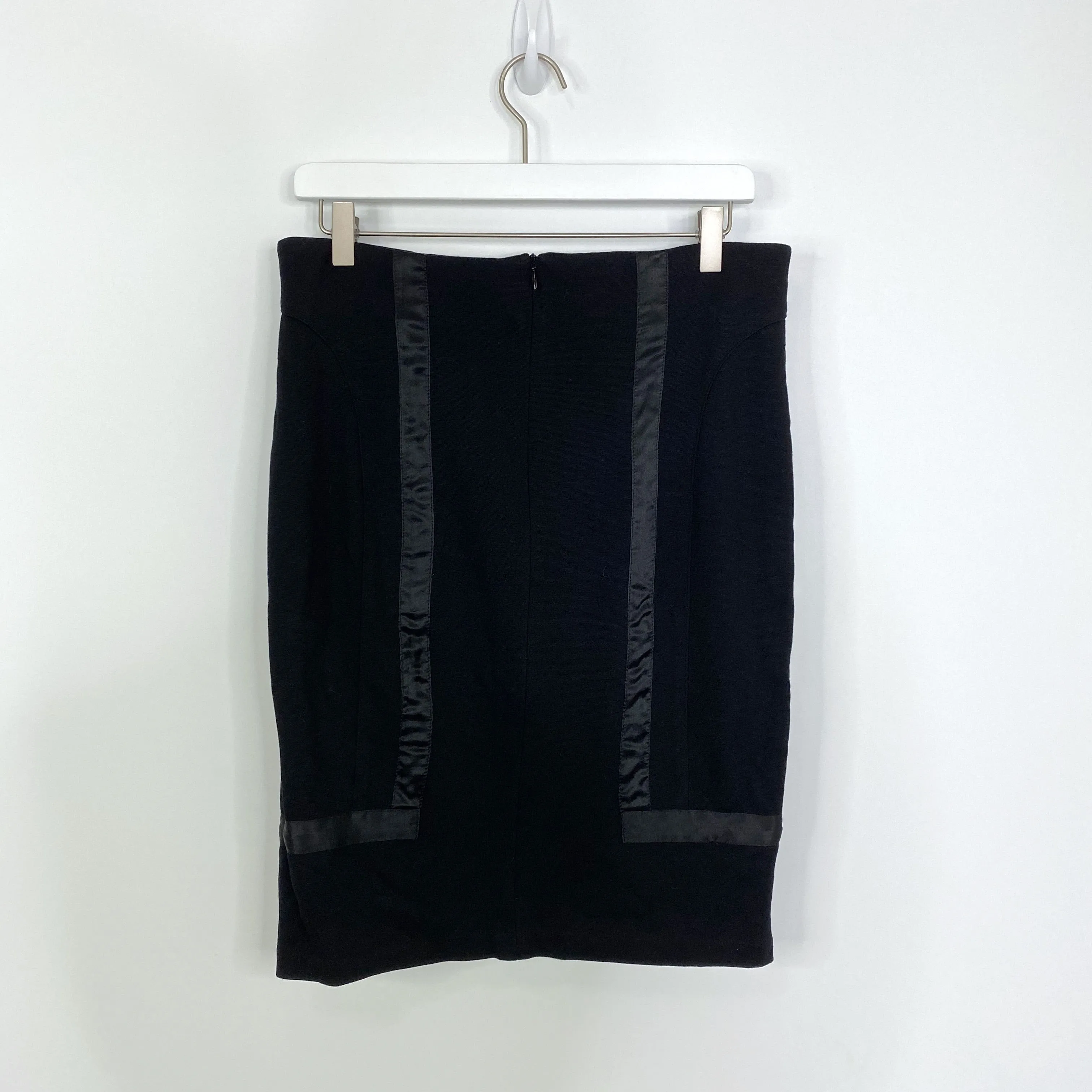 bebe Black Stretch Ribbon Accent Pencil Skirt