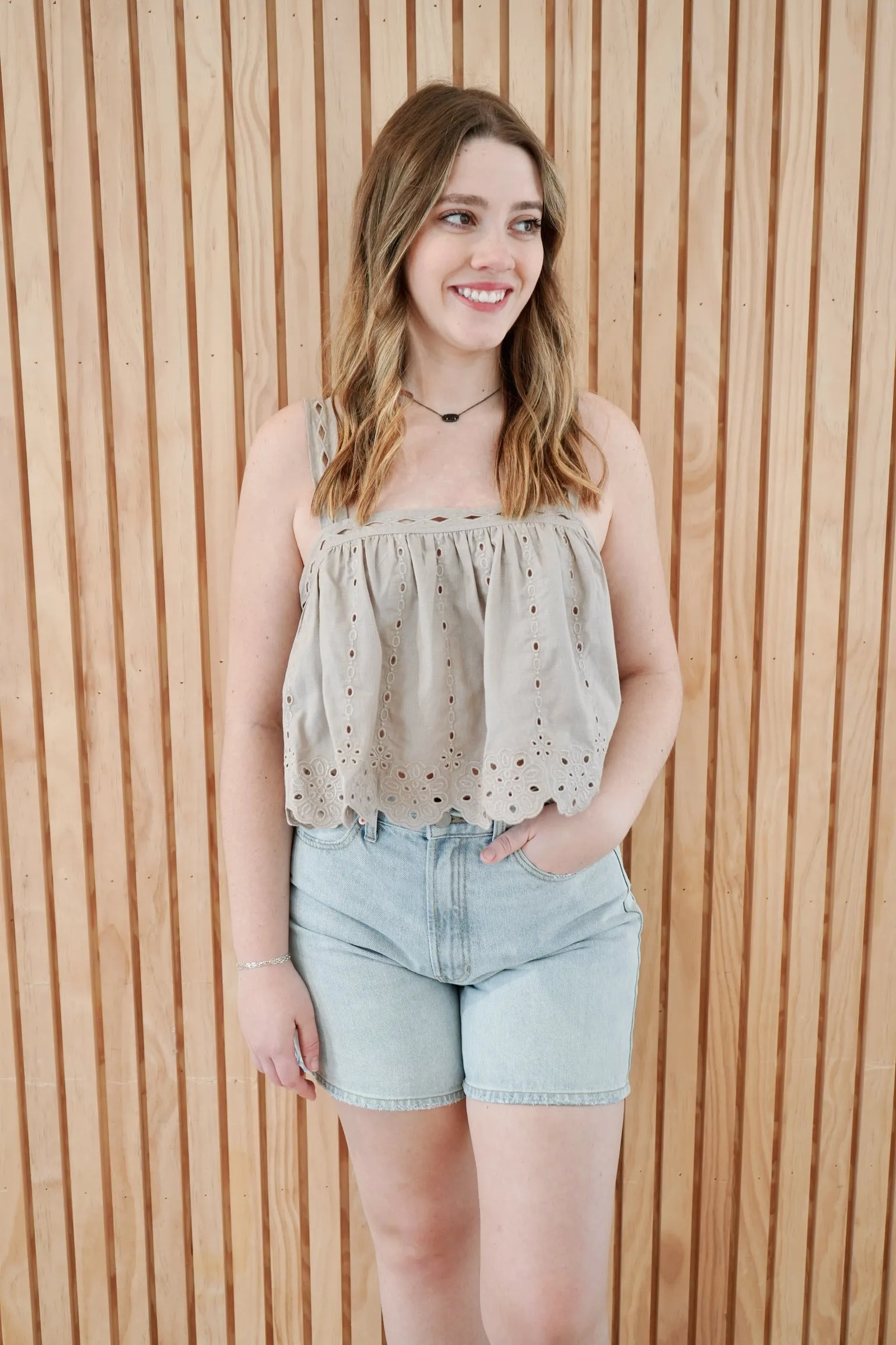 Becca Eyelet Tank