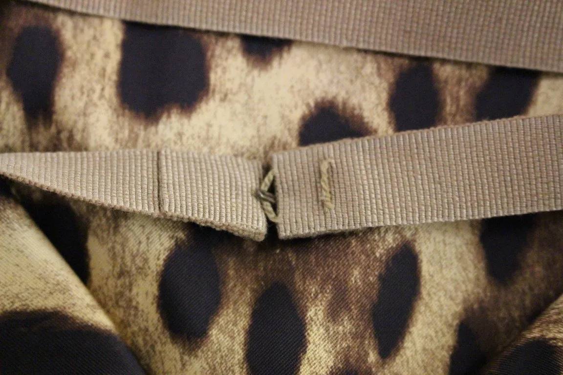 Beige Leopard Corduroy Long Skirt