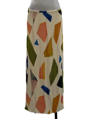 Beige Pleated Long Skirt