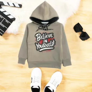 Believe in yourself  grey kids hoodie