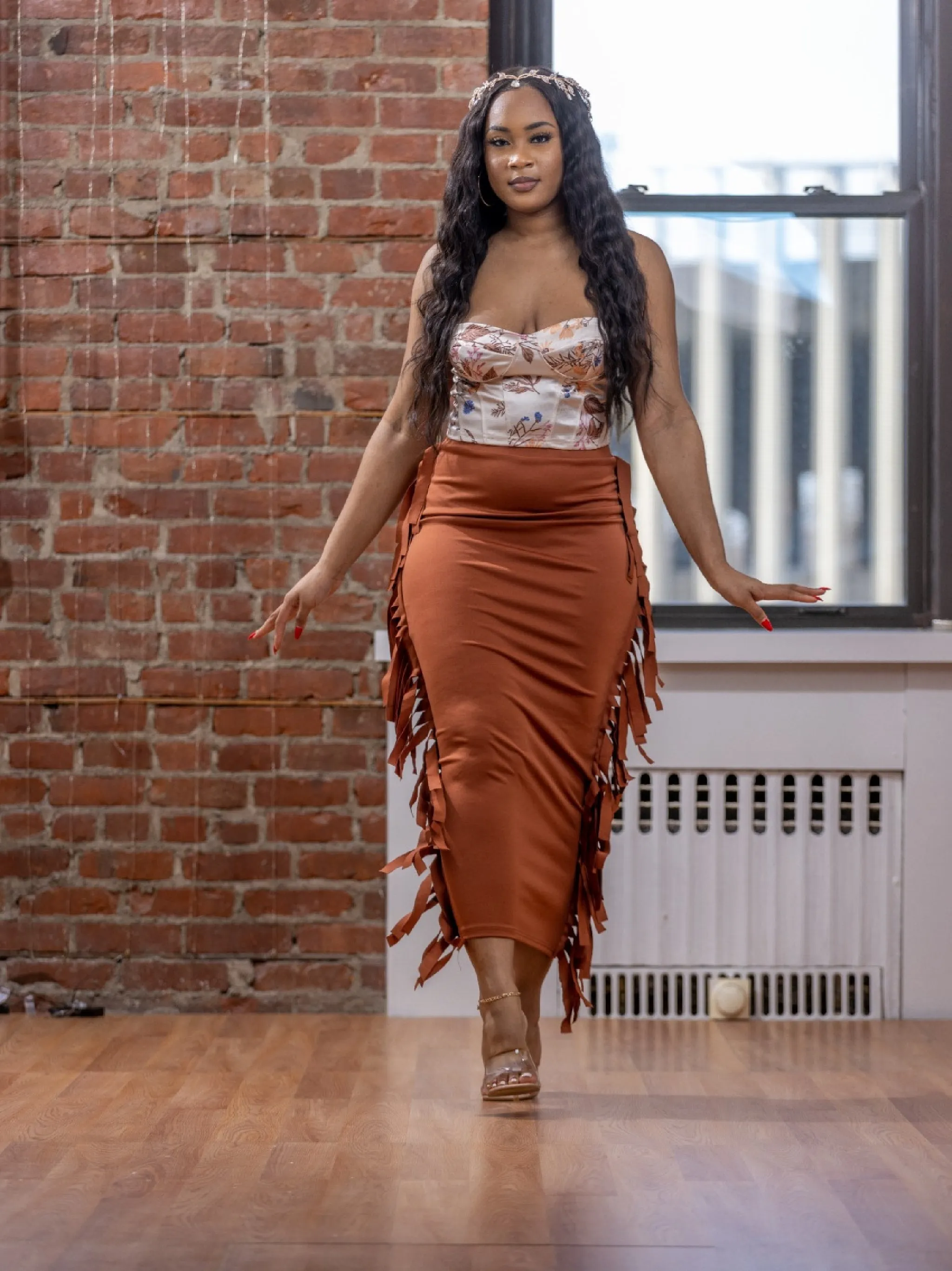 Bella Fringe Maxi Skirt (Reg)