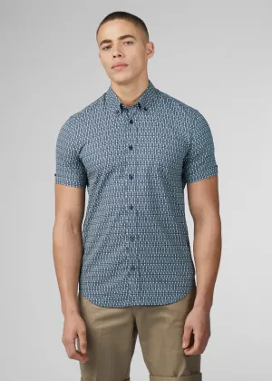 Ben Sherman Geo Spot Shirt Petrol Blue