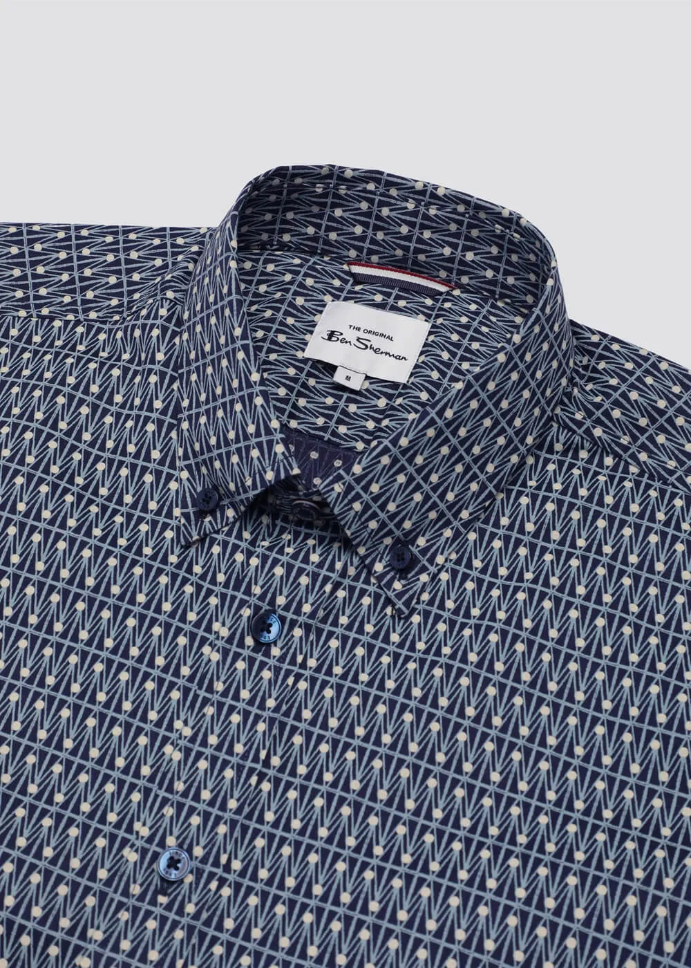Ben Sherman Geo Spot Shirt Petrol Blue
