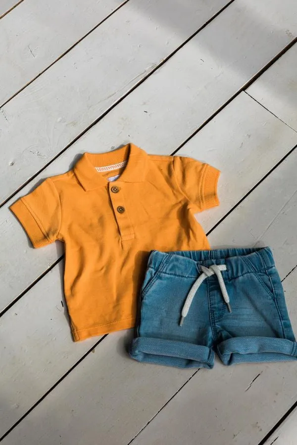 Berryville Short Sleeve Polo-Tangerine