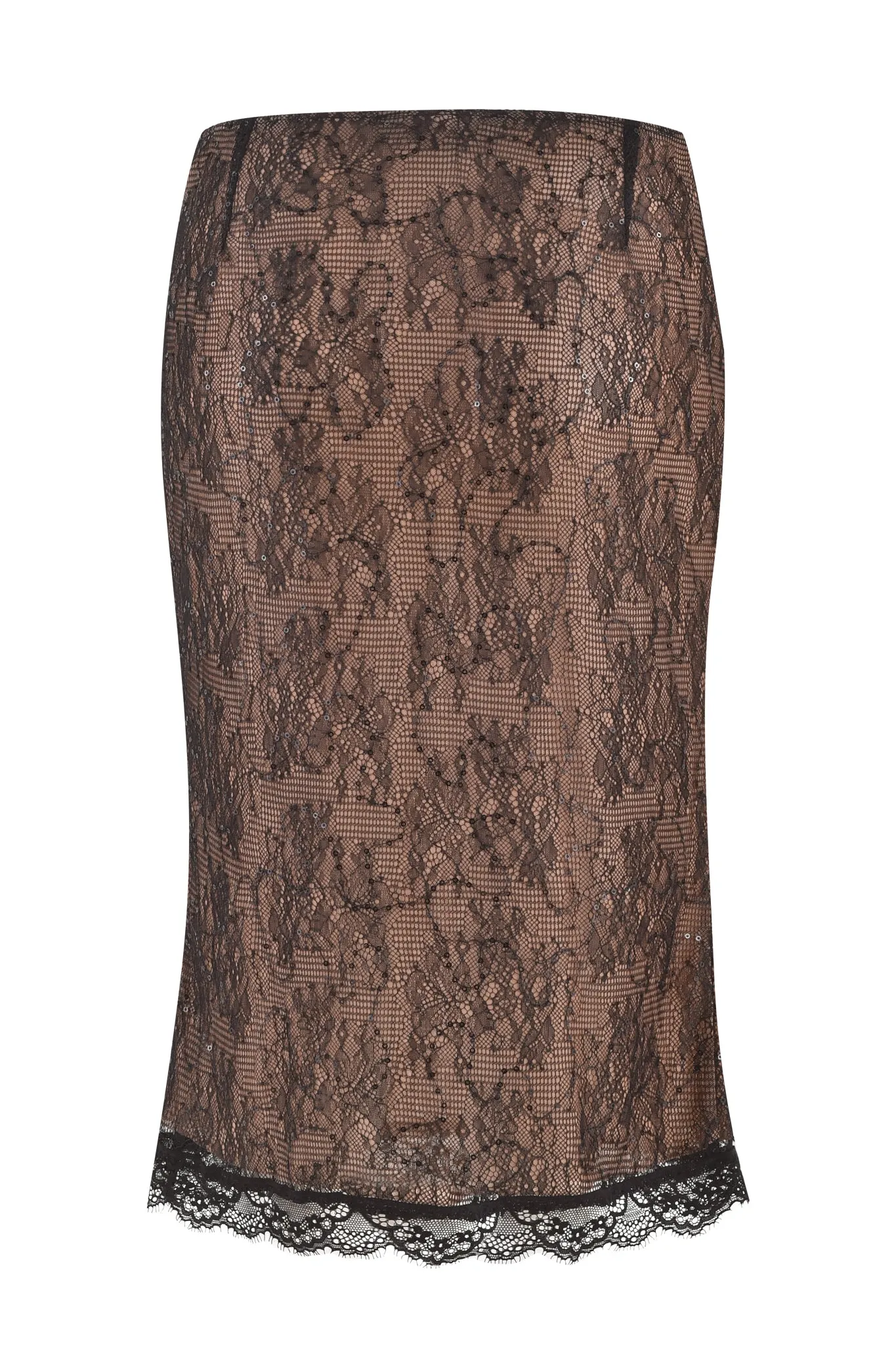 BIJOU MIDI SKIRT - BLACK : LACE