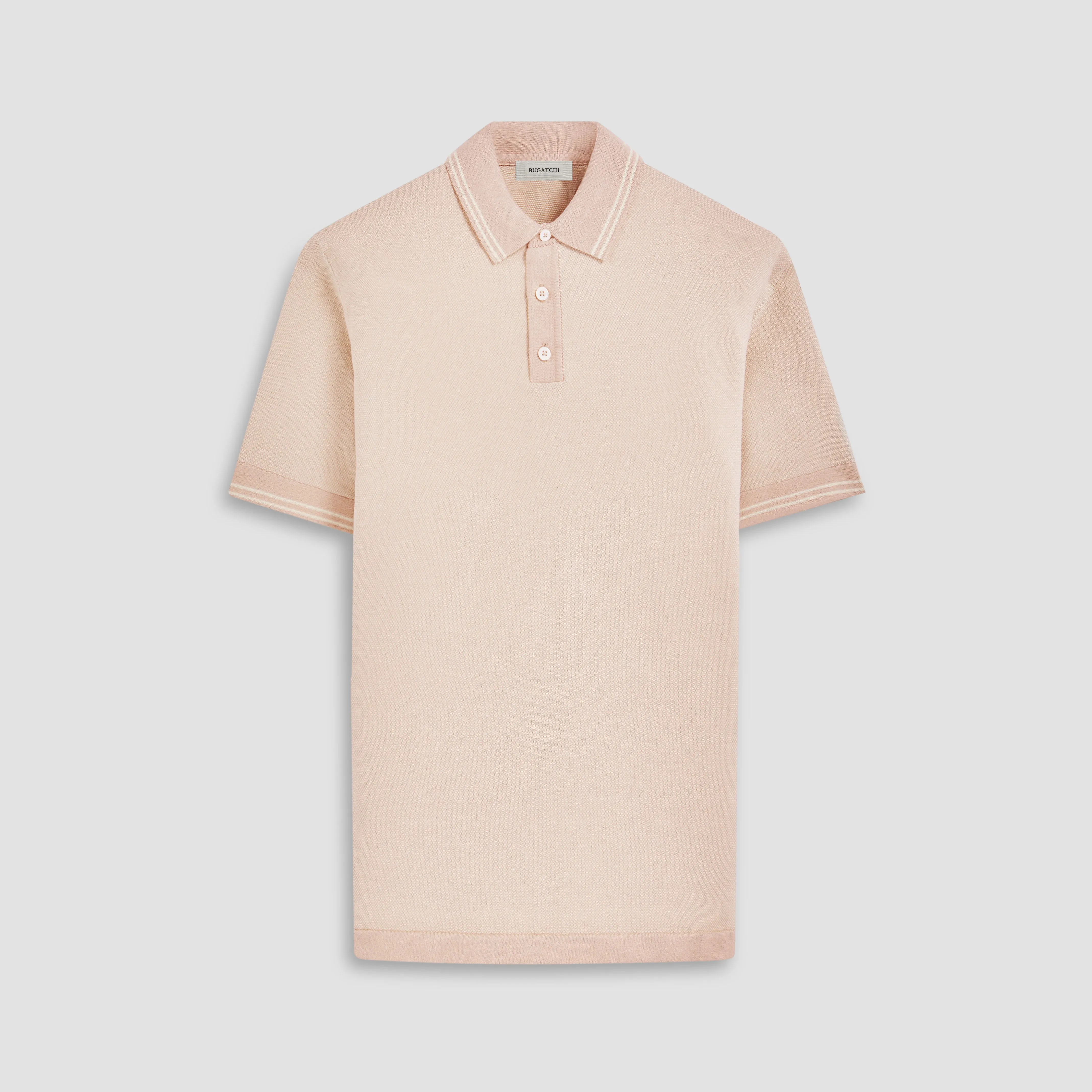 Bird's Eye Jacquard Short-Sleeved Polo Sweater
