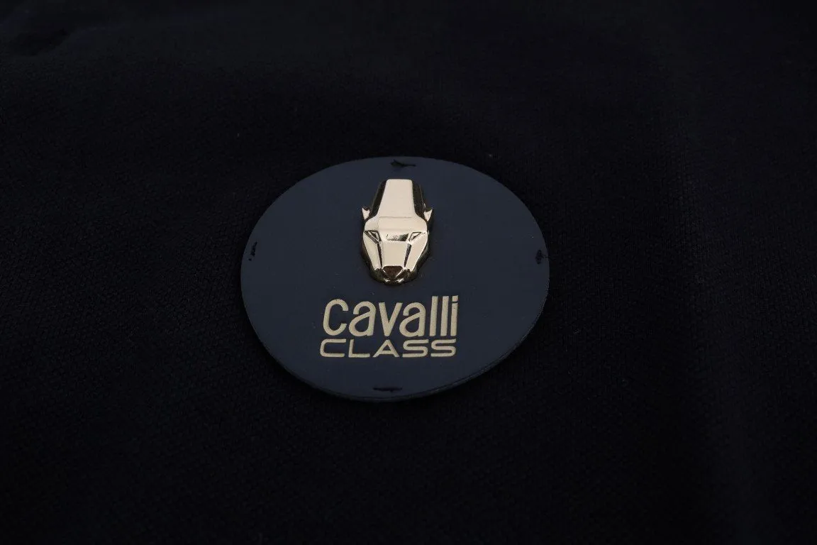 Black Cotton Short Sleeve Polo T-Shirt