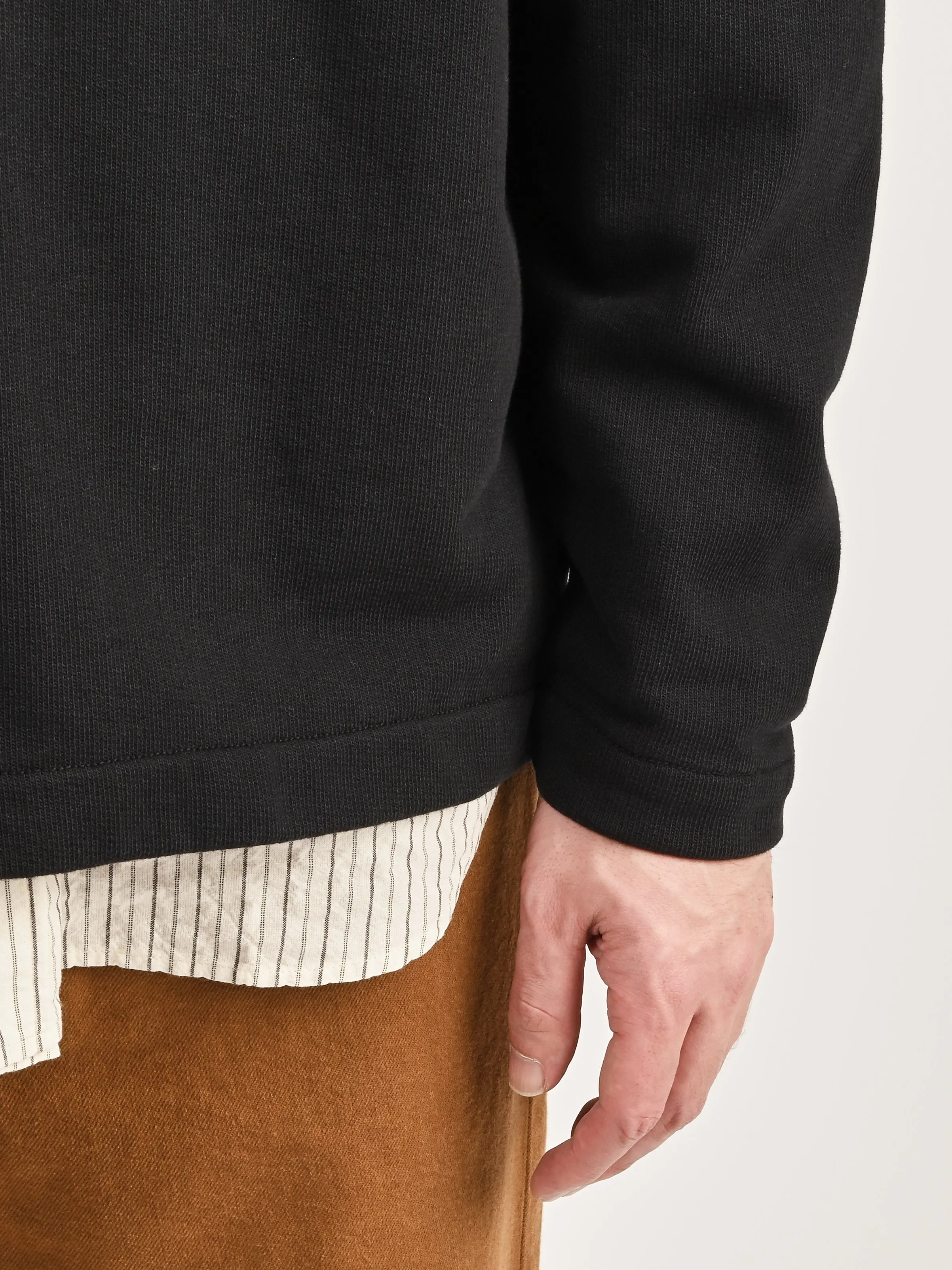 Black Fraser Relaxed Organic Loopback L/S Polo